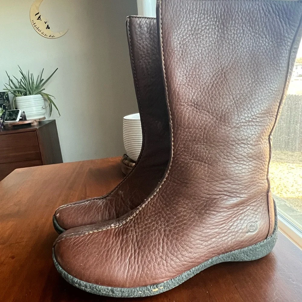 BORN Brown Leather Boots - Picture 2 of 5